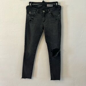 Gray AG Super Skinny Ankle Jeans